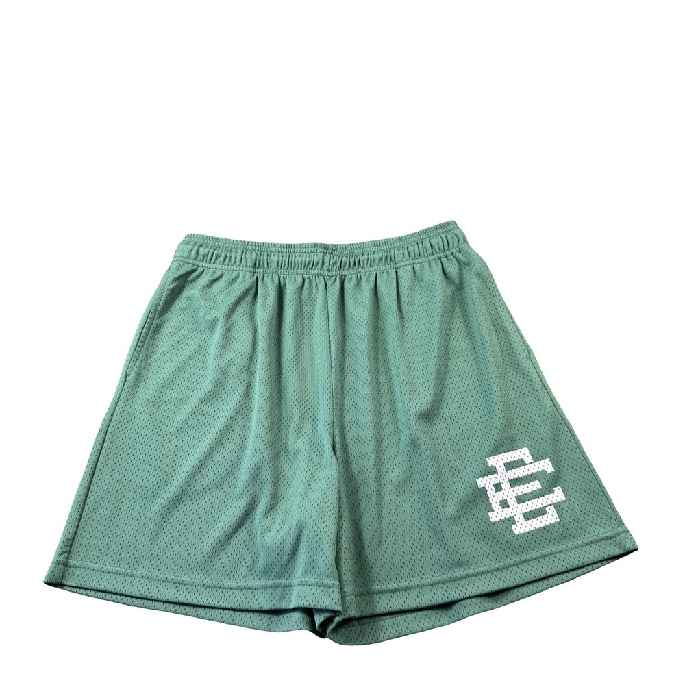 Eric Emanuel Athletic Mesh Short Size XL Green Graphic Print Bermuda